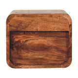 Mini Honey Caramel Wall Mounted Bedside with Open Slot Bedside | Mango Wood