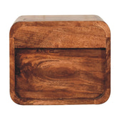 Mini Honey Caramel Wall Mounted Bedside with Open Slot Bedside | Mango Wood