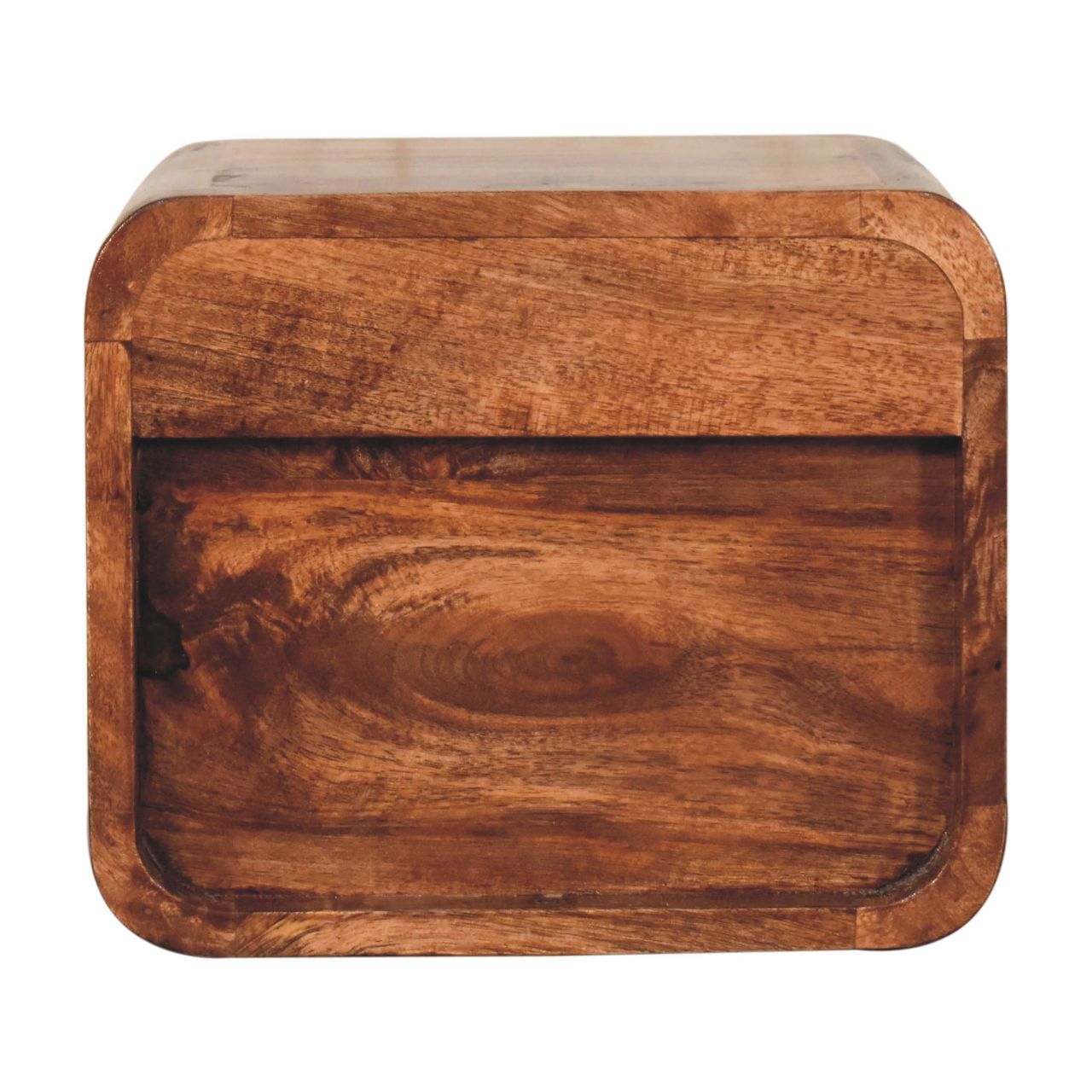 Mini Honey Caramel Wall Mounted Bedside with Open Slot Bedside | Mango Wood