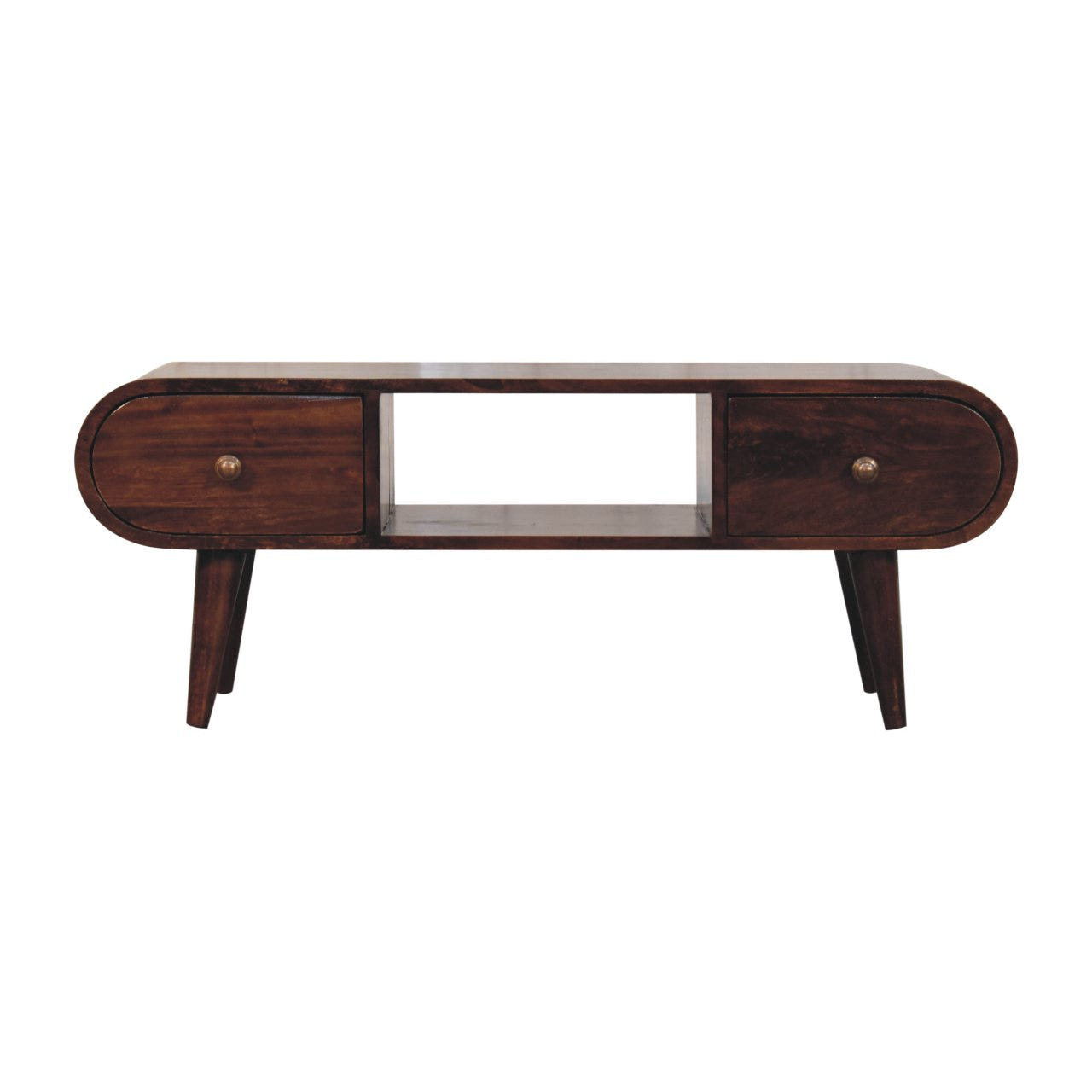 California Walnut Circular TV Media Unit