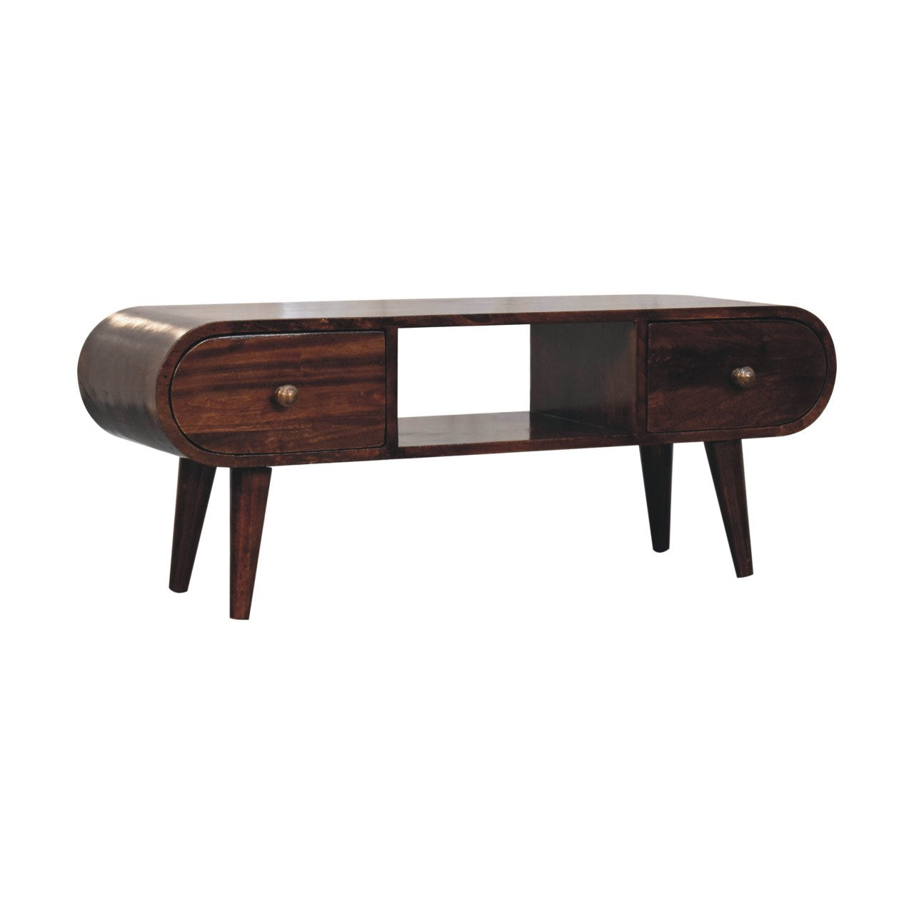 California Walnut Circular TV Media Unit
