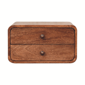 Honey Caramel 2 Drawer Floating Bedside