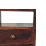 Mini Classic California Walnut Bedside Table | Brass Solid Mango Wood