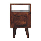 Mini Classic California Walnut Bedside Table | Brass Solid Mango Wood