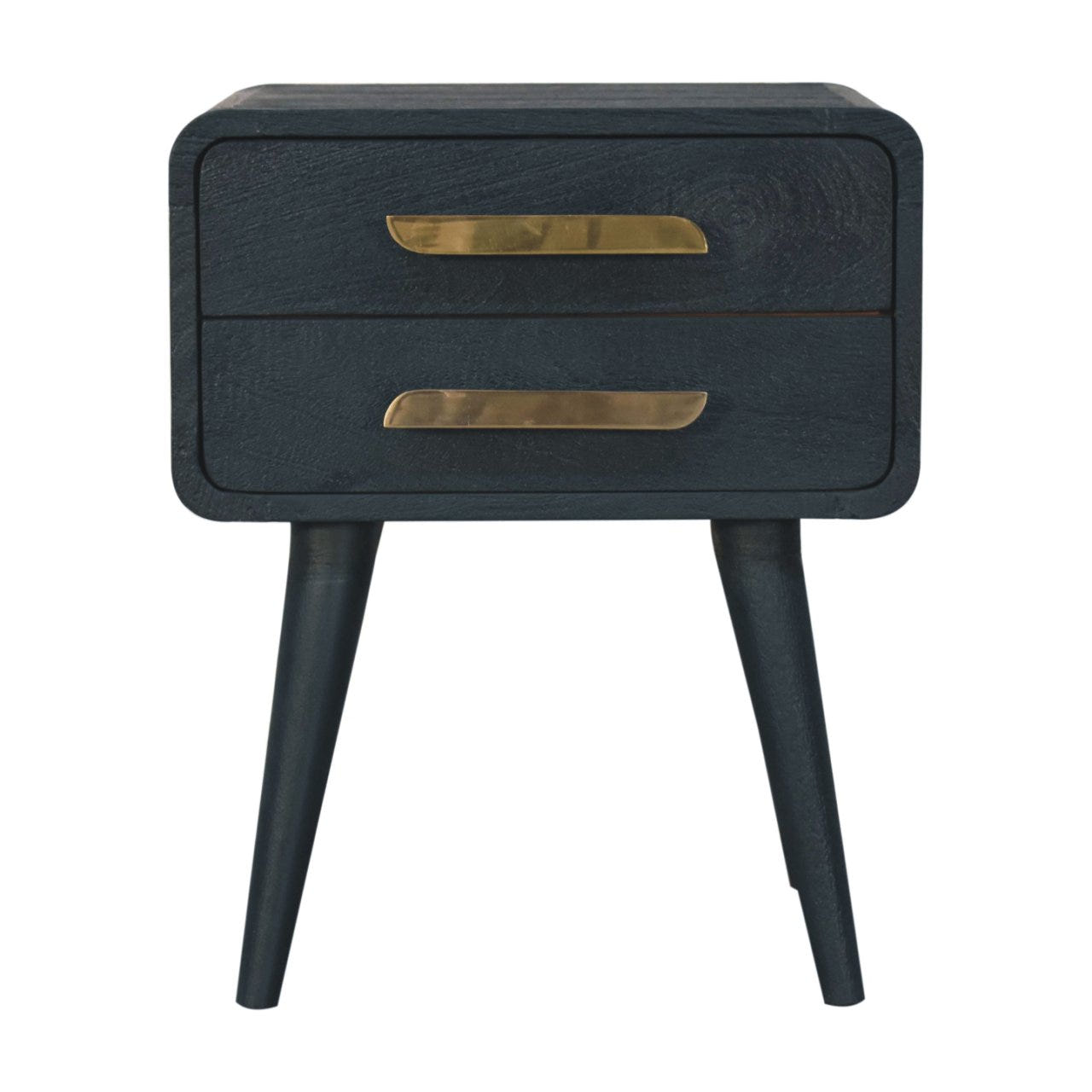 Midnight Teal Bedside Table | Brass Solid Mango Wood Default Title