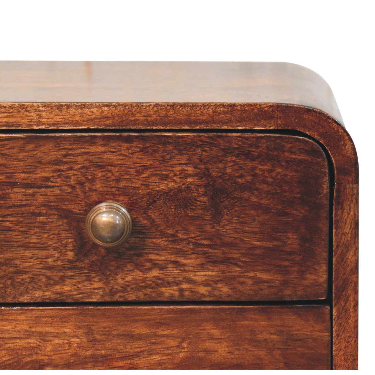 Mini Curved California Walnut Wall Mounted Bedside Table | Wall-Mounted