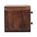 Mini Curved California Walnut Wall Mounted Bedside Table | Wall-Mounted