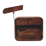 Mini Curved California Walnut Wall Mounted Bedside Table | Wall-Mounted