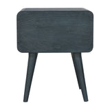 Midnight Teal Bedside Table | Brass Solid Mango Wood