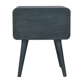 Midnight Teal Bedside Table | Brass Solid Mango Wood