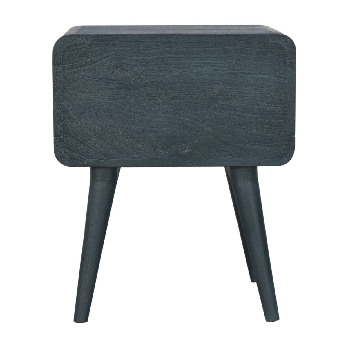 Midnight Teal Bedside Table | Brass Solid Mango Wood