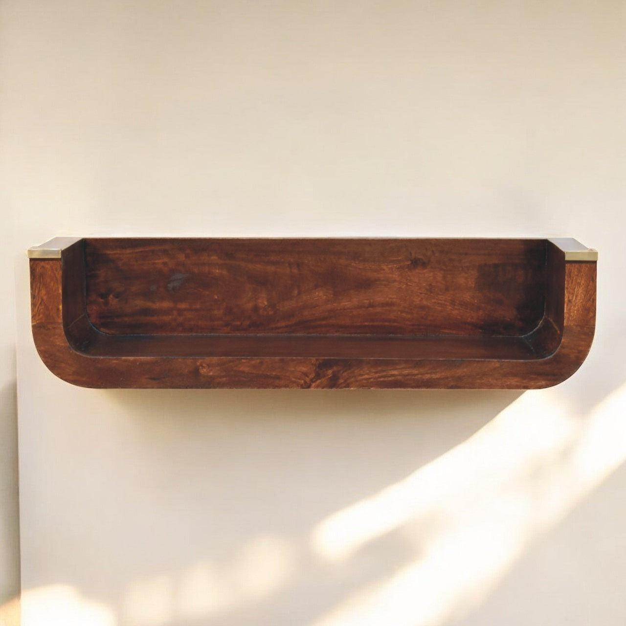 Indira California Walnut Floating Console Table