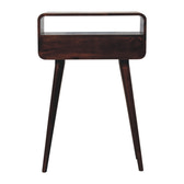 Mini California Walnut Curved Console Table