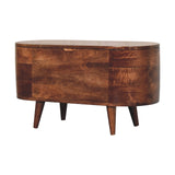 Honey Caramel Rounded Lid up Blanket Box Storage Bench