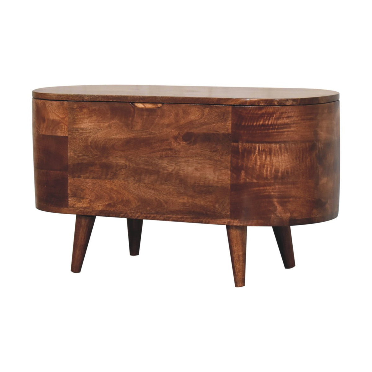 Honey Caramel Rounded Lid up Blanket Box Storage Bench