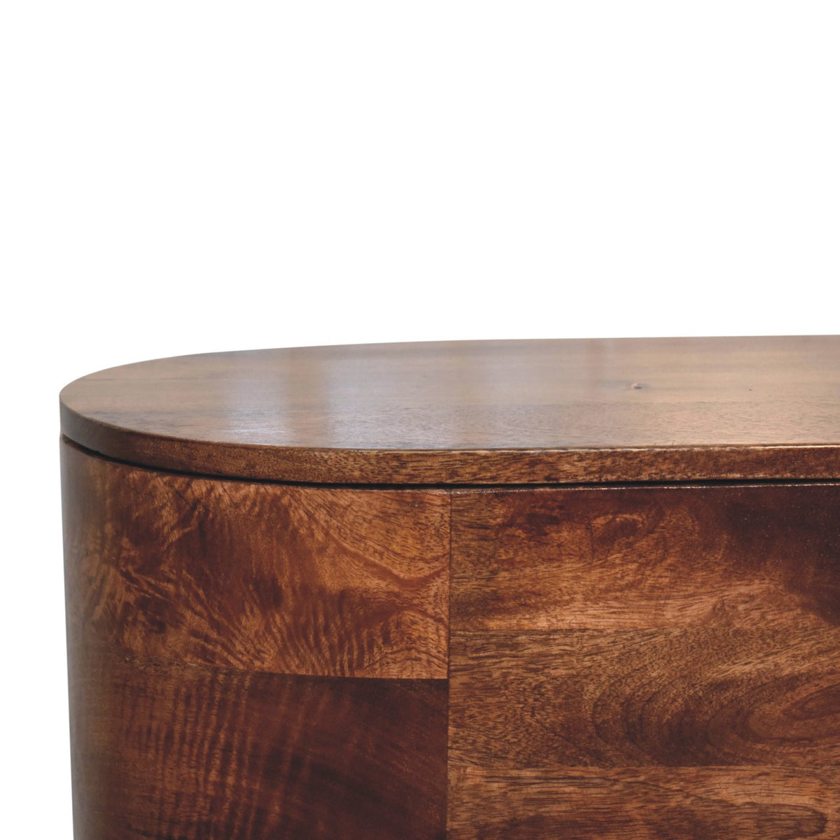 Honey Caramel Rounded Lid up Blanket Box Storage Bench
