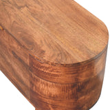 Honey Caramel Rounded Lid up Blanket Box Storage Bench