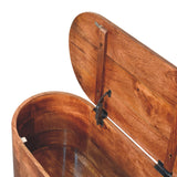 Honey Caramel Rounded Lid up Blanket Box Storage Bench