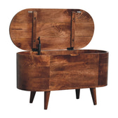 Honey Caramel Rounded Lid up Blanket Box Storage Bench