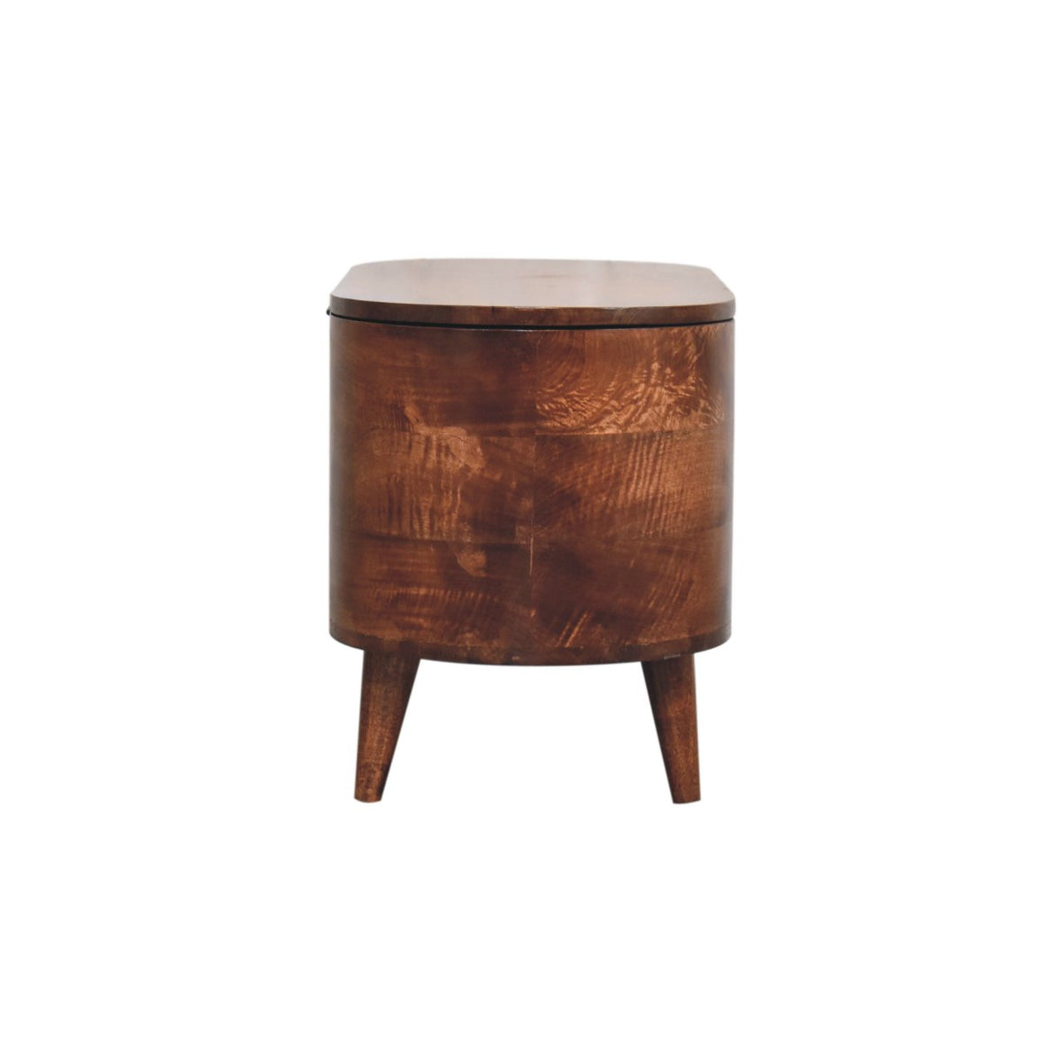 Honey Caramel Rounded Lid up Blanket Box Storage Bench
