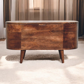 Honey Caramel Rounded Lid up Blanket Box Storage Bench