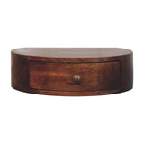 Honey Caramel Wall Mounted Rounded Bedside Table | Wall-Mounted