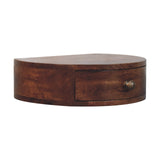 Honey Caramel Wall Mounted Rounded Bedside Table | Wall-Mounted
