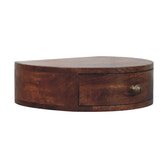 Honey Caramel Wall Mounted Rounded Bedside Table | Wall-Mounted