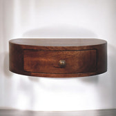Honey Caramel Wall Mounted Rounded Bedside Table | Wall-Mounted
