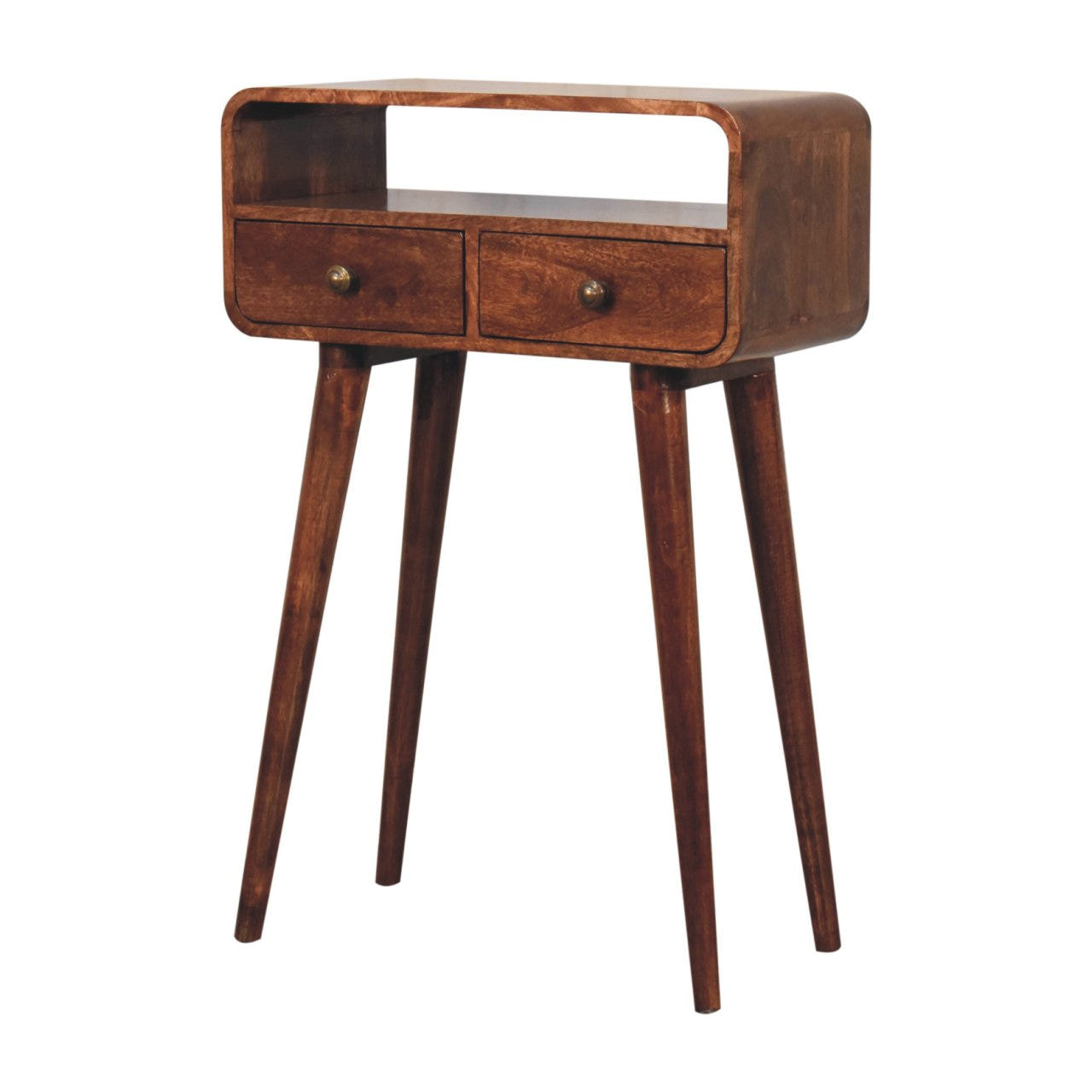Mini Curved Honey Caramel Console Table Default Title