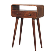 Mini Curved Honey Caramel Console Table Default Title