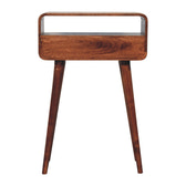 Mini Curved Honey Caramel Console Table