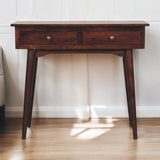 California Walnut Hallway 2-Drawer Console Table