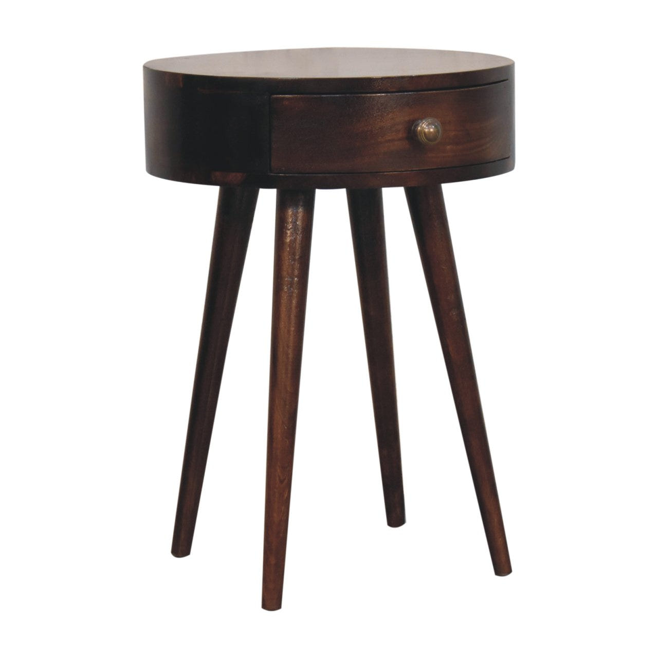 Nordic California Walnut Circular Shaped Bedside Table