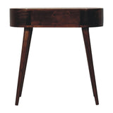 California Walnut Rounded Small Console Table | Honey Caramel Solid Mango Wood
