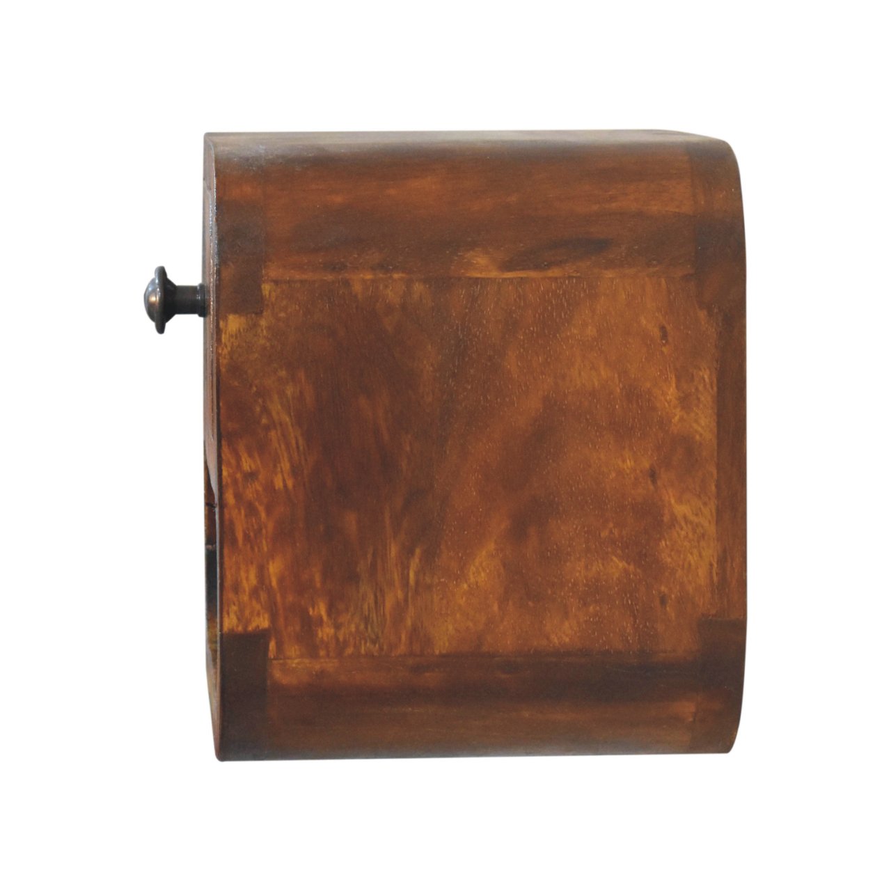 Extra Mini Curved Chestnut Bedside with Open Slot Bedside Table