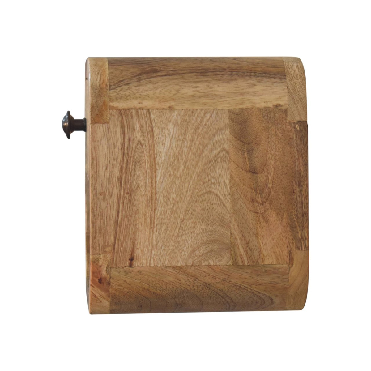 Extra Mini Curved Oak-ish Bedside with Open Slot Bedside Table