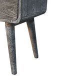 Sandblasted Ash Curved Bedside Table | Brass Solid Mango Wood