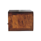 Large Chestnut Curve Upper Slot Floating Bedside Table