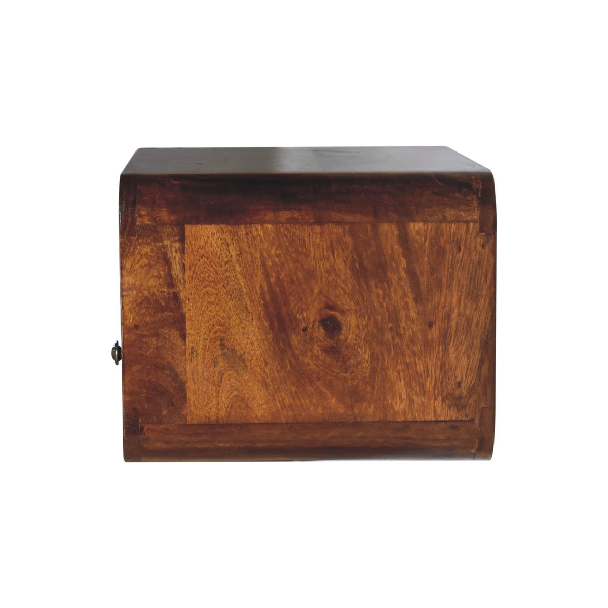 Large Chestnut Curve Upper Slot Floating Bedside Table