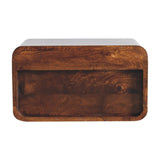 Large Chestnut Curve Upper Slot Floating Bedside Table