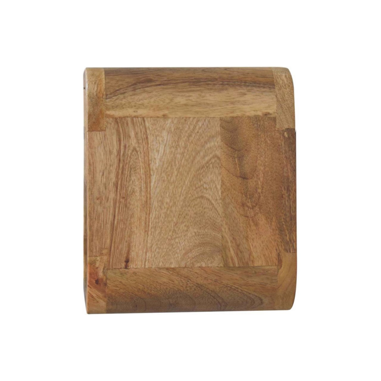 Extra Mini Wall Mounted Curved Oak-ish Bedside with Open Slot | Mango Wood