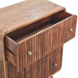 Honey Caramel T-bar Ridged Chest of Drawers