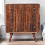 Honey Caramel T-bar Ridged Chest of Drawers