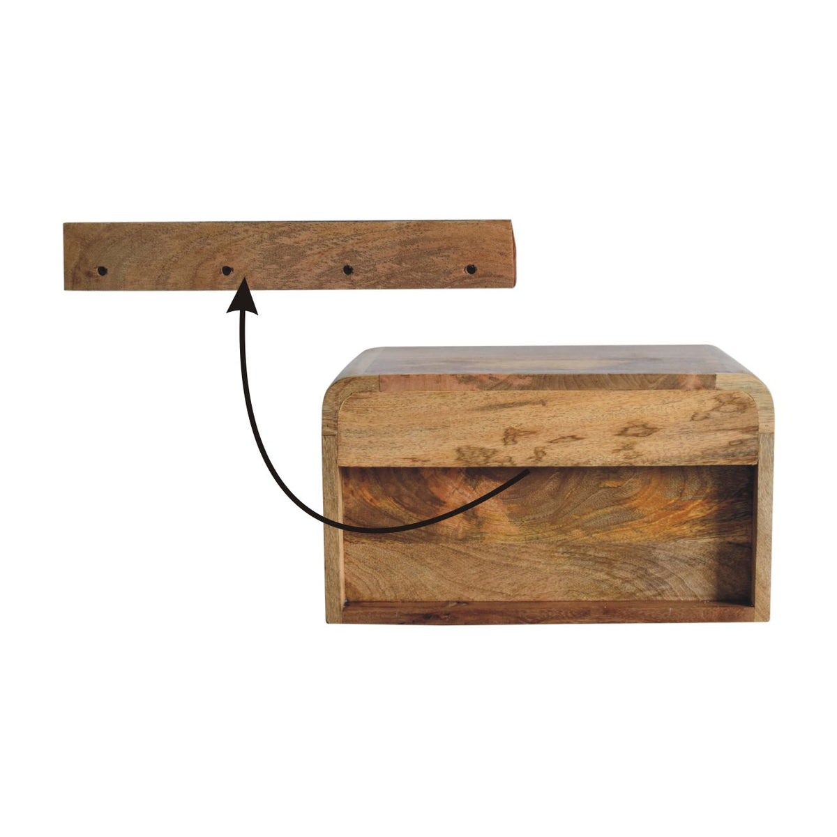 Chunky Oak-ish Floating Bedside Table | Wall-Mounted