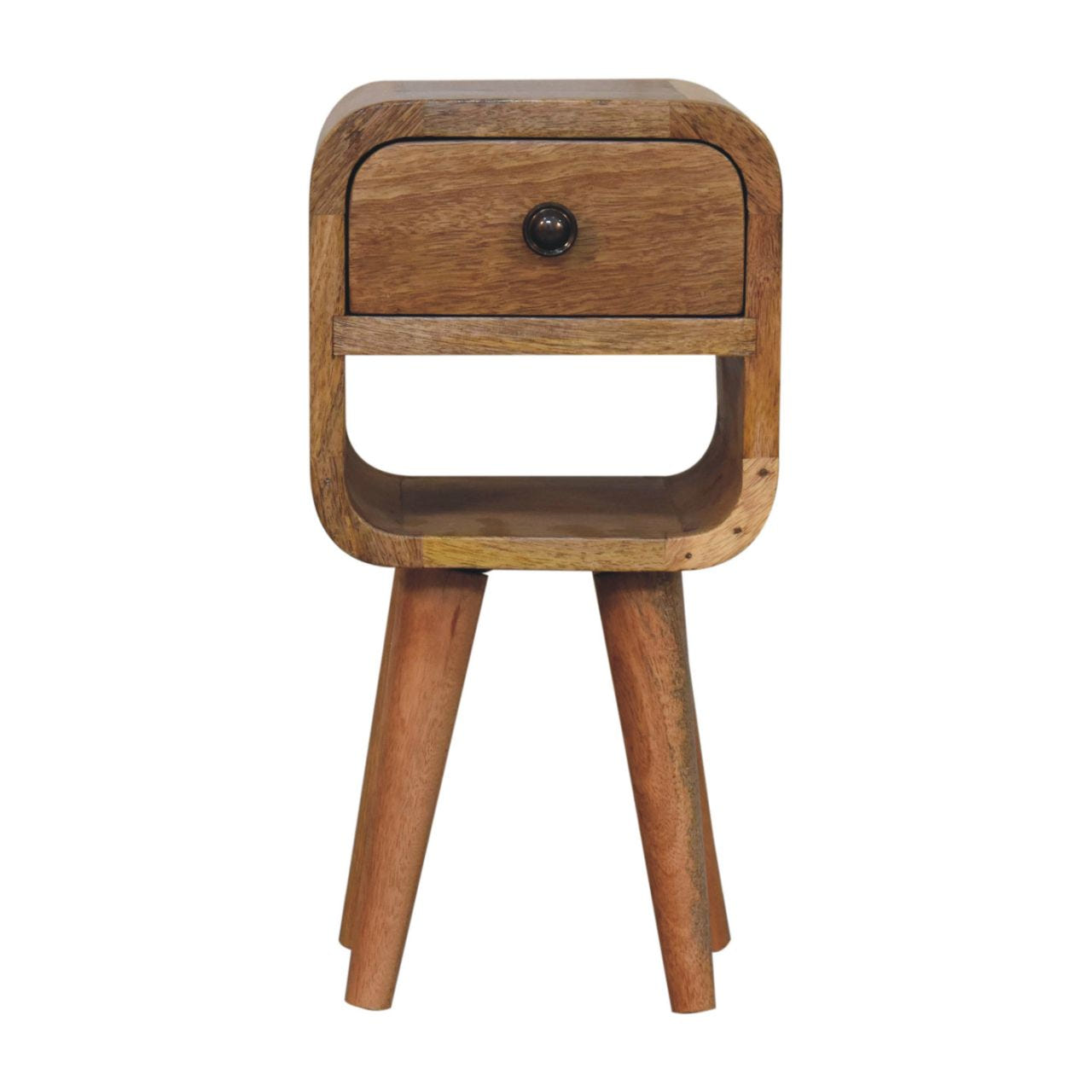 Extra Mini Oak-ish Curve Lower Bedside Table