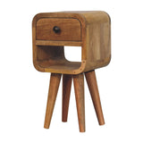 Extra Mini Oak-ish Curve Lower Bedside Table