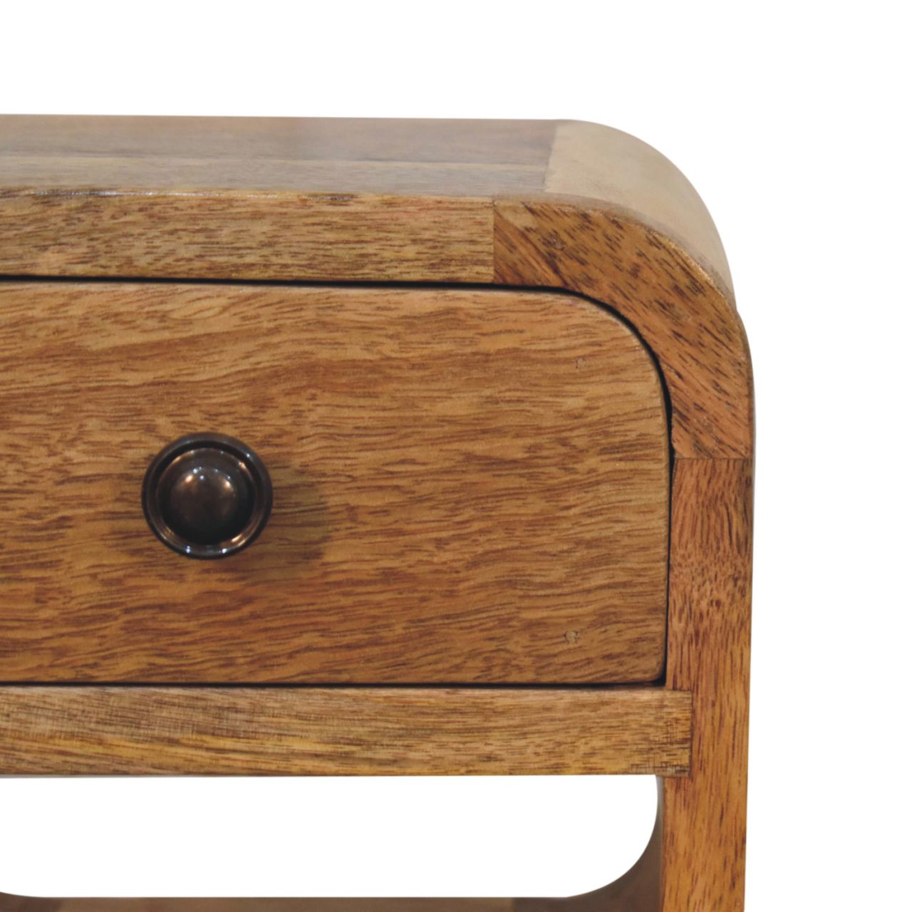 Extra Mini Oak-ish Curve Lower Bedside Table