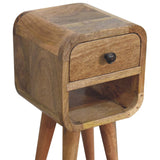 Extra Mini Oak-ish Curve Lower Bedside Table