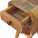 Extra Mini Oak-ish Curve Lower Bedside Table